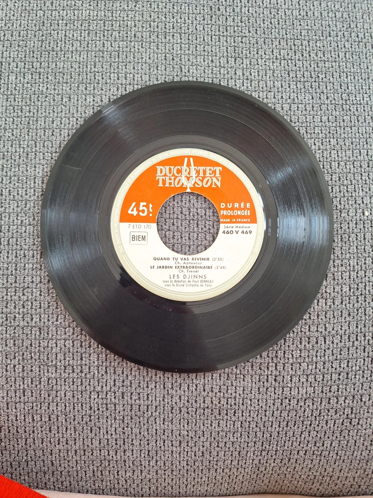 Disque super 45 tours Ducretet Thomson 460 V 469 – photo 3